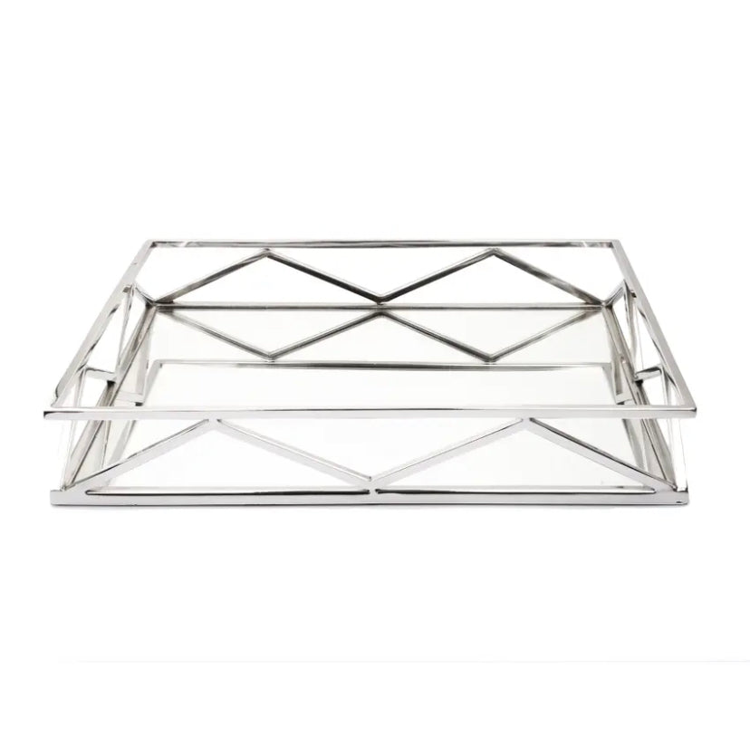 SILVER MIRRORED TRAY